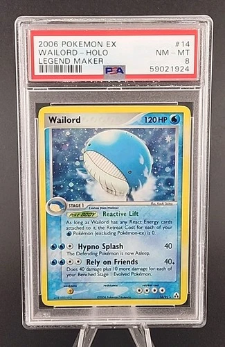 PSA 8 NM-MT 2006 Pokemon Wailord EX Legend Maker Holo Rare #14