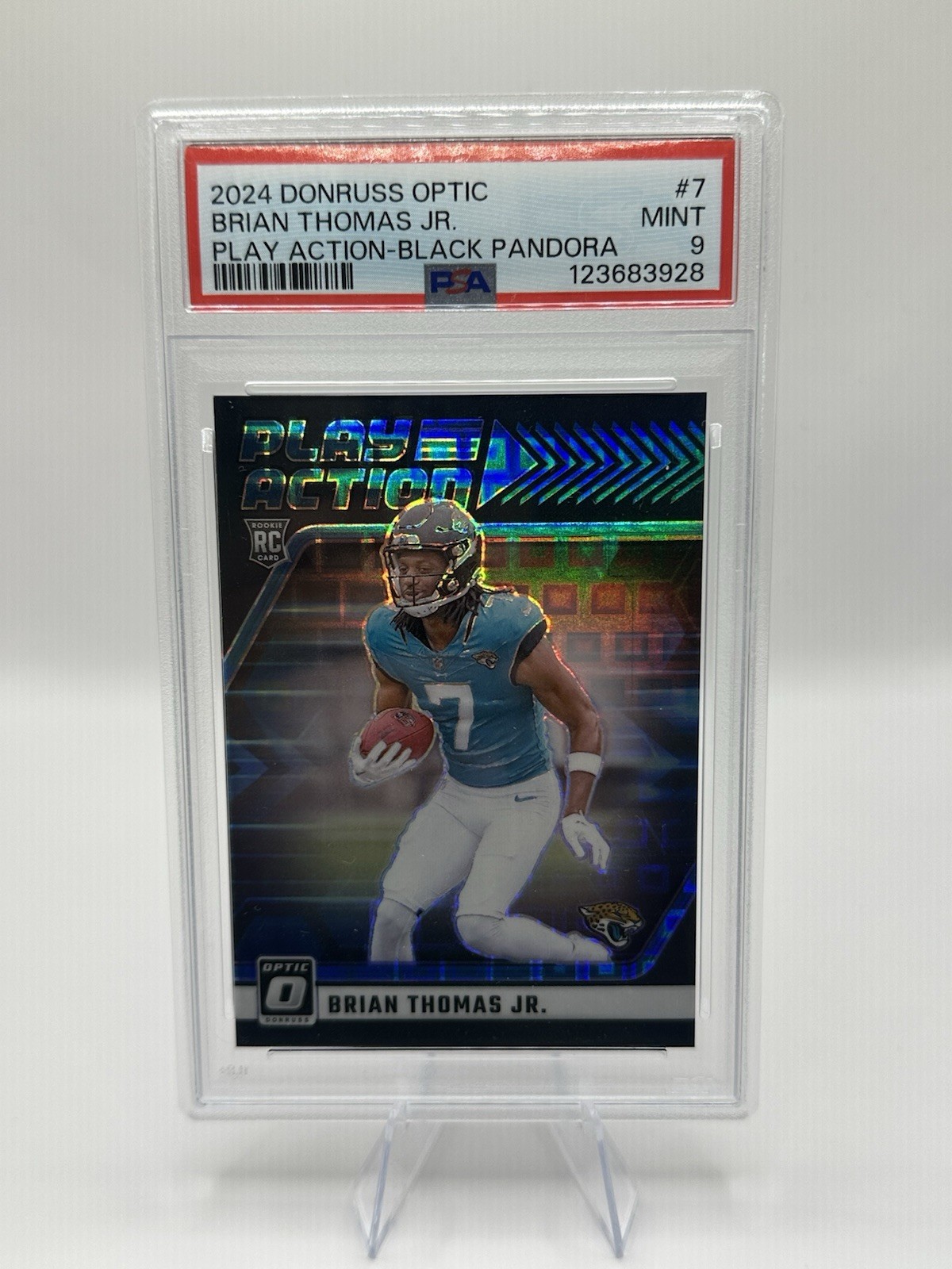 2024 Donruss Optic Brian Thomas Jr Play Action Black Pandora #7 07/25 Jersey #