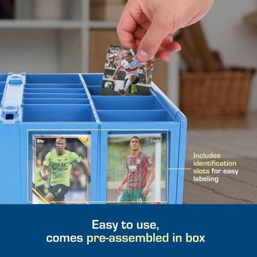 2 Blue Card Storage Bins Hold 3200 Toploaders Magnetic Trading Gaming BCW New - Picture 5 of 17