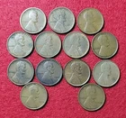 1909 VDB Lincoln Wheat 1c Cent Lot Of 13 Coins Mixed Grades