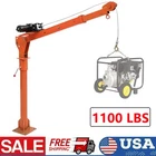 1100lbs Pickup Truck Crane with Electric Winch 3500lbs 12V 360° Swivel Pickup