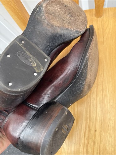 Lucchese Classic Goatskin Leather Womens Cowboy Boots Mahogany Brown Size 10.5 C - Picture 10 of 15