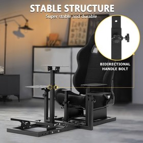 Marada Flight Racing Simulator Cockpit With Black Seat Adjustable Fits Logitech