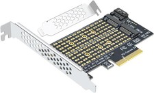 PCIe 4.0 X4 to Dual M.2 PCIe NVMe Adapter SATA SSD Expansion Card