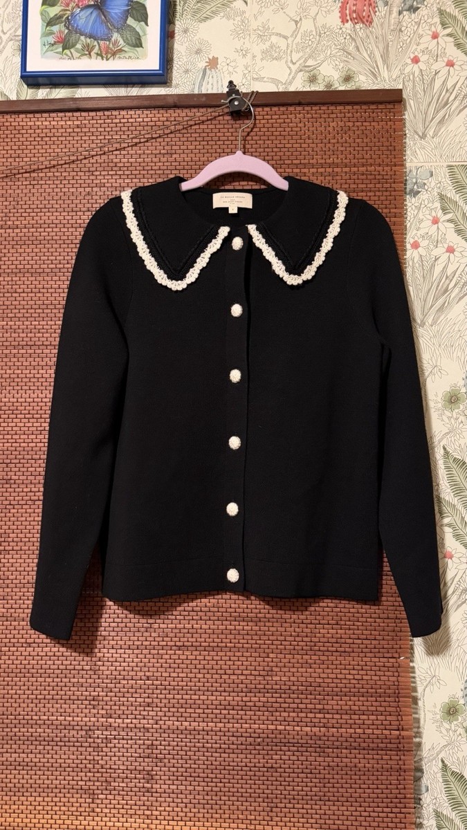 sezane BETTANY カーディガン Sezane Bettany Cardigan Sweater Size Small Black Button Front Wool