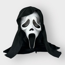 Ghostface Scream Mask Full Costume Set Hooded Robe Belt Men's XL Black 2017