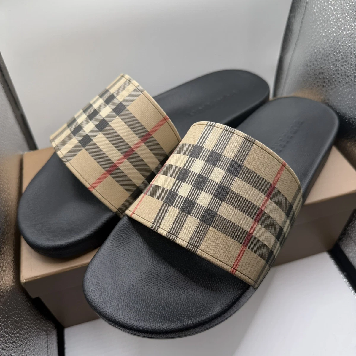 Burberry Check Slide Sandals for Women for sale - eBay display picture 3