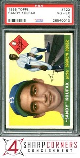 1955 TOPPS #123 SANDY KOUFAX RC DODGERS HOF PSA 4