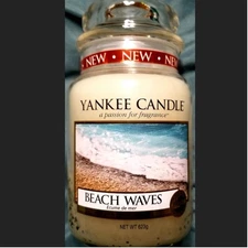 Yankee Candle Beach Waves UK  Large Lable Jar White Bottom New
