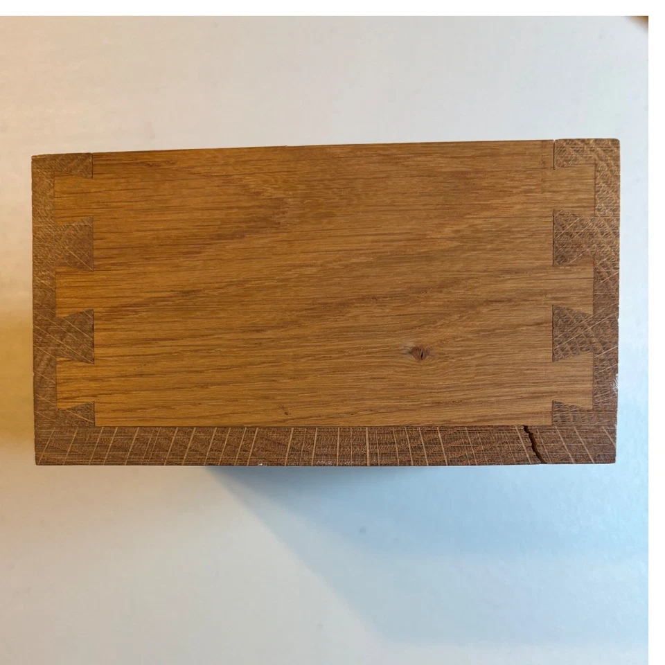 Wooden Storage Box Dovetail Joint Handcrafted Natural Wood Organizer Decorative - Image 3 of 4