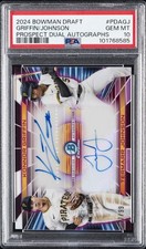 BOWMAN DRAFT PROSPECT DUAL AUTOS KONNOR GRIFFIN/TERMARR JOHNSON 27/99 PSA 10