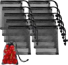 10PCS Small Mesh Bags Drawstring Black Bag Mini Small, 