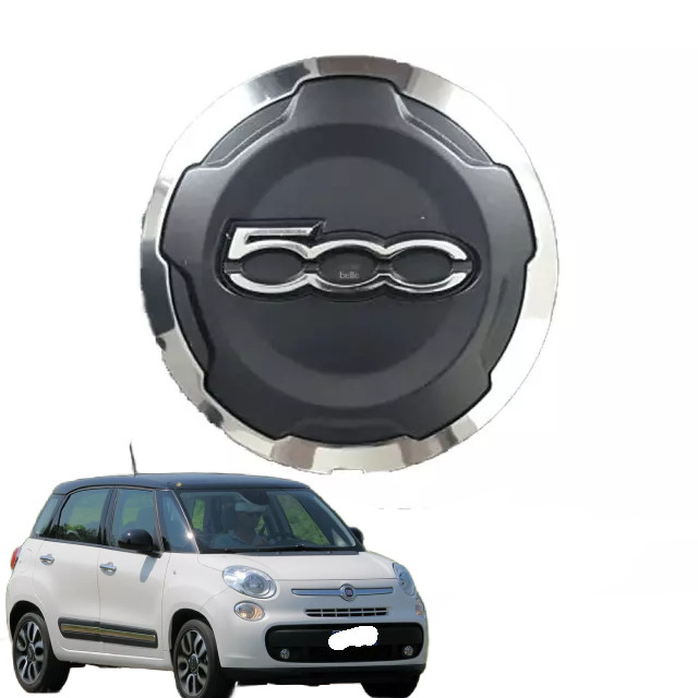 Coprimozzo Fiat 500L nero con logo cromato