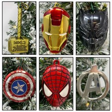 Avengers Metal 6 Piece Christmas Ornaments Set - Iron Man Spiderman Thor, New
