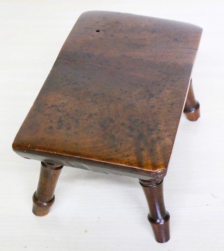 Antique Stool Wooden Very Low Candle Stool Late 19th C. Hand Made Lovely Patina - Picture 2 of 22