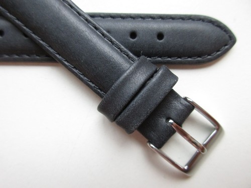 Charcoal Grey XL plain matt 15 MM leather watch band strap