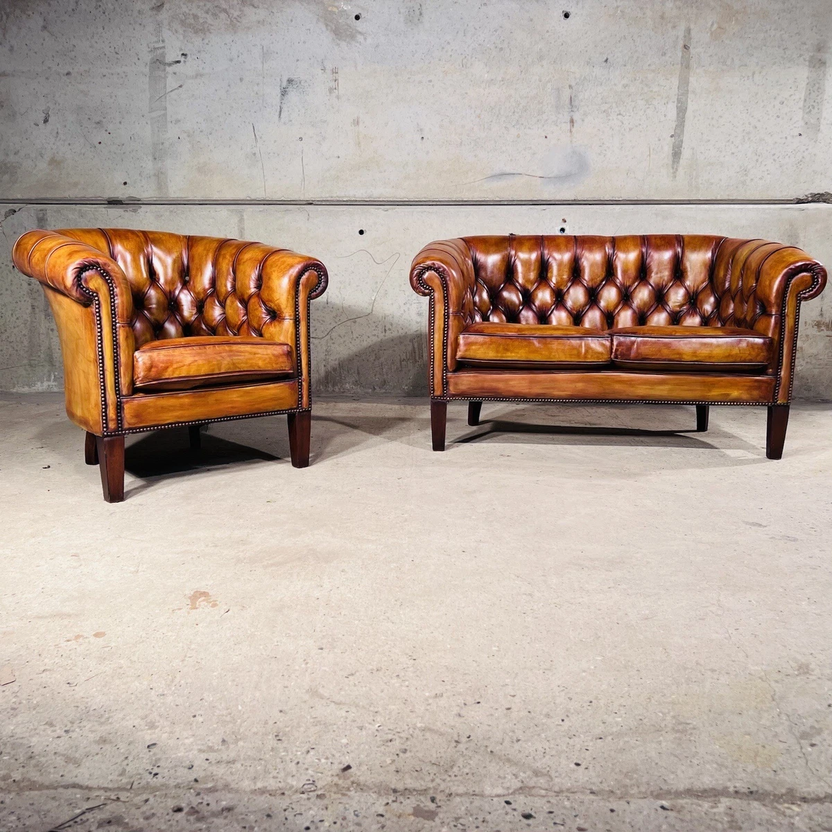 Chesterfield leather furniture deals