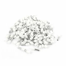 200pcs AWG14 Wire Copper Crimp Connector Insulated Ferrule Cord Terminal White #