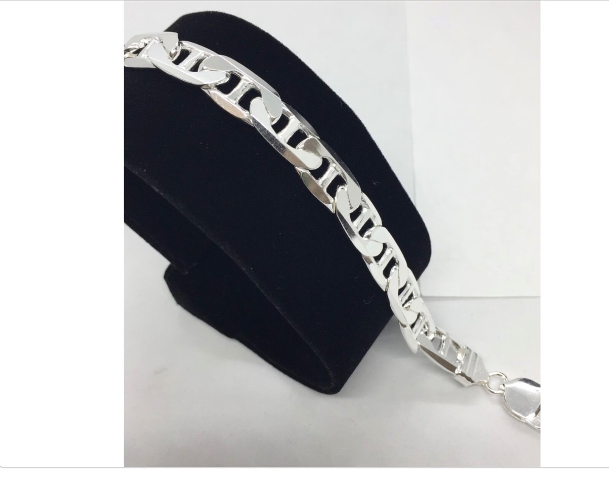 925 Sterling Silver Mariner/Anchor Link Men's Bracelets 8