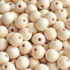 With Through Hole Wooden Beads Natural Wood Beads Unfinished Loose Wooden Ball