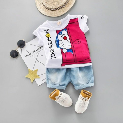 Juego de ropa de verano de 2 colores para niños pequeños niños dibujos animados camiseta pantalones vaqueros cortos niños | eBay Juego de ropa de verano de 2 colores para niños pequeños niños dibujos animados camiseta pantalones vaqueros cortos niños | eBay