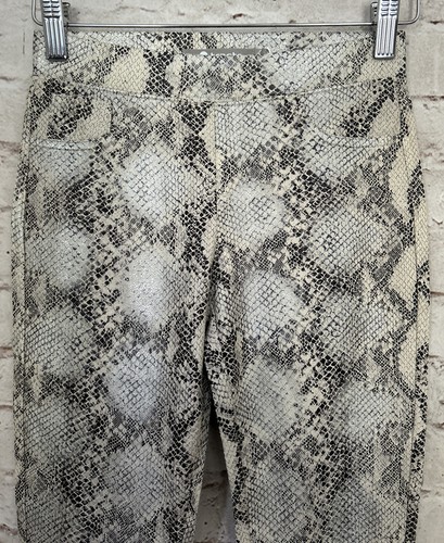 Tractr Girls Leggings Pants Snakeskin Print Stretch Pull On Ivory Gray Size 10 - Picture 3 of 4