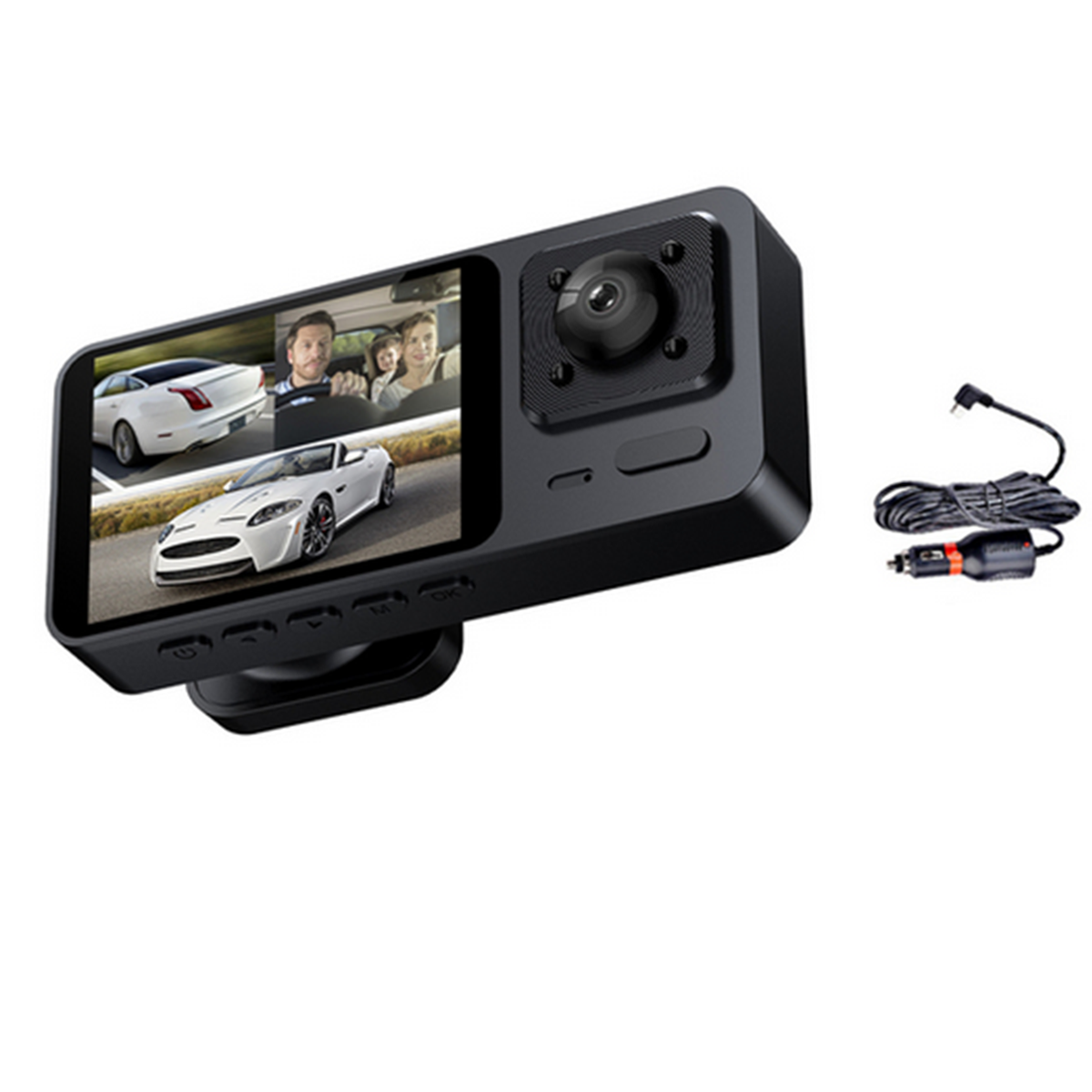 Dash Cam with 1080P Front and Inside Recording, IR Night Vision DVR-image