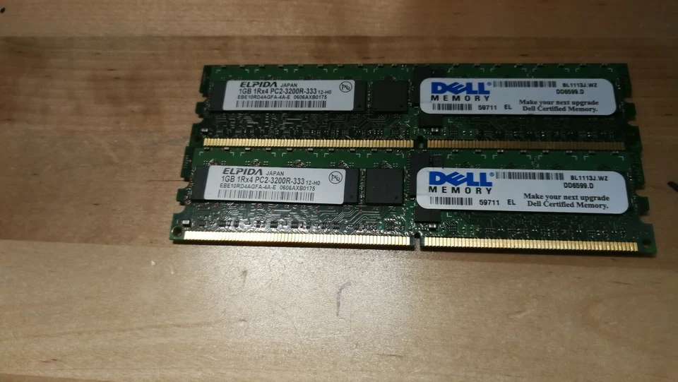 Pair of Elpida 1GB DDR2 RAM Memory Module- EBE10RD4AGFA-4A-E FREE SHIPPING. - Image 4 of 4