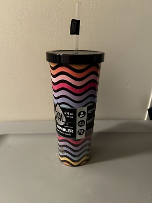 TAL Stainless Steel Ivy Tumbler with Straw 24oz, Rainbow New !