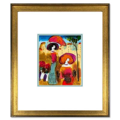 Moshe Leider, Framed Original Mixed Media Watercolor Painting, Hand Signed