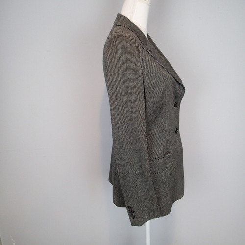 max mara blazer top,jacket sz 8 career work wool silk bl black white i - Picture 4 of 11
