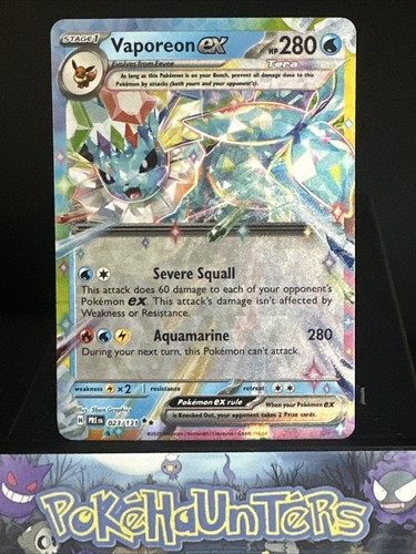 Pokemon Card Vaporeon Ex 023/131 Prismatic Evolutions Double Rare Near Mint