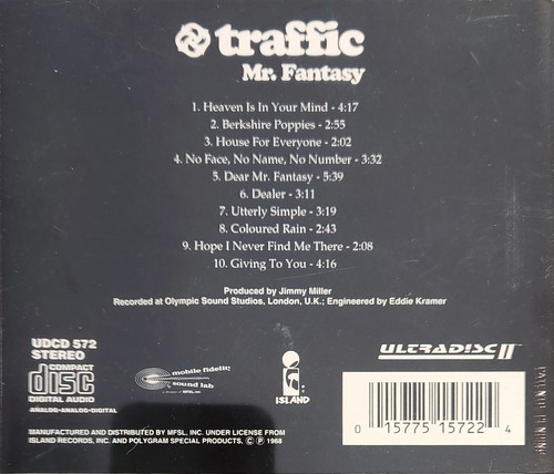 Traffic Mr. Fantasy Mobile Fidelity Sound Lab 24 KT Gold Plated Audiophile CD - Picture 4 of 8