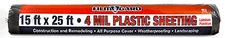 Film-Gard 1141017 Plastic Sheeting, Black, 4-Mil, 15 x 25-Ft. - Quantity 1