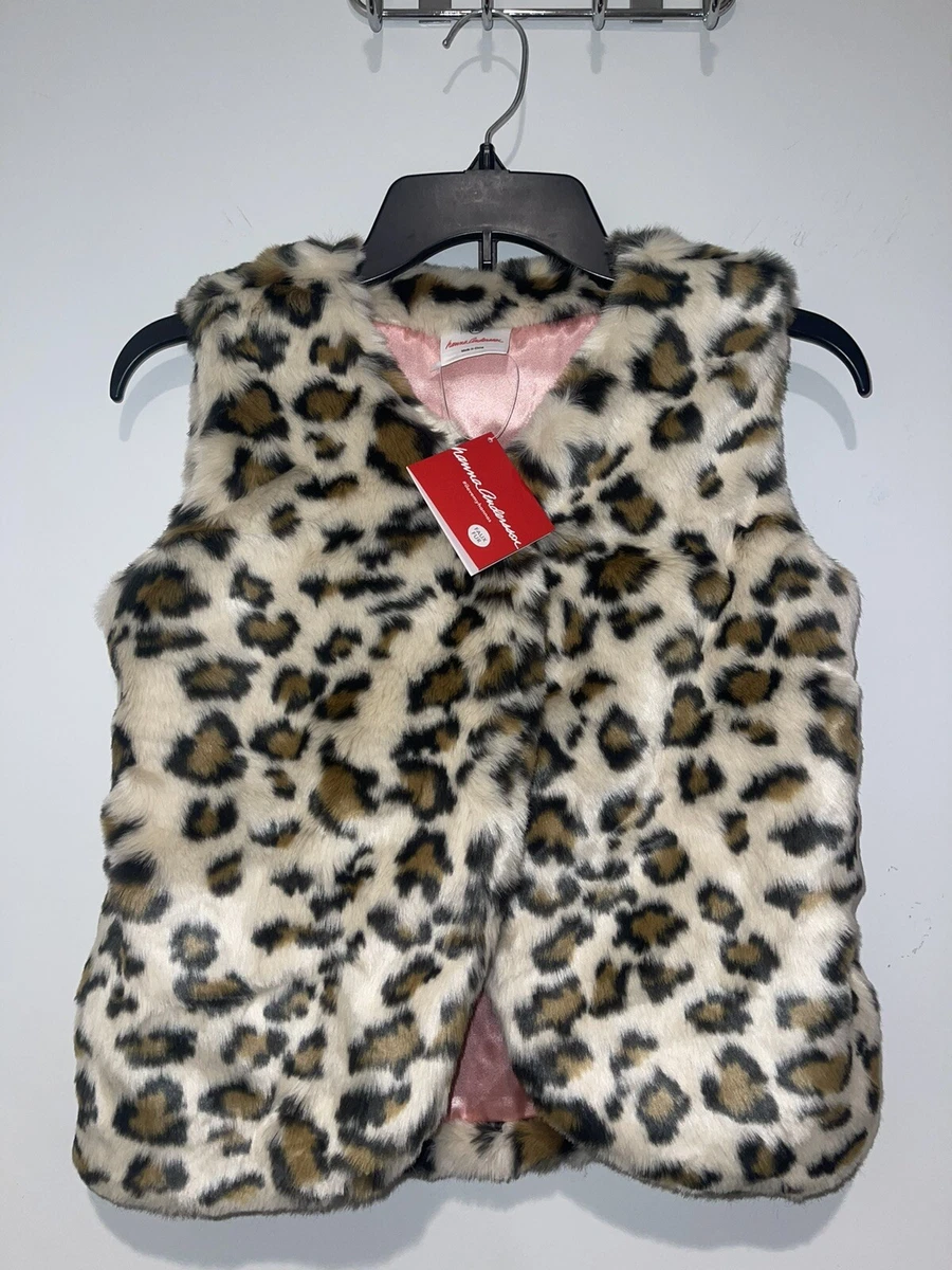 Animal print fur vest sale
