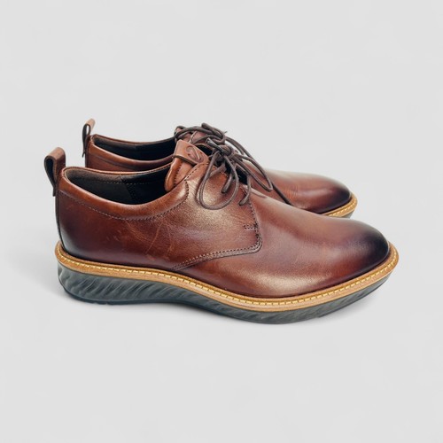 ECCO ST.1 Hybrid Plain Toe Derby Shoes Brown Leather EU 39 US 5-5.5 Comfort Sole - Picture 11 of 15