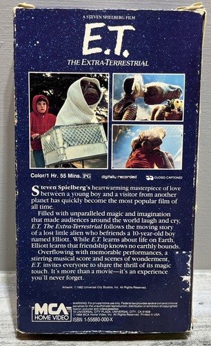 E.T. ET The Extra Terrestrial VHS 1988 Rare Green and Black Tape Spielberg - Bild 2 von 6