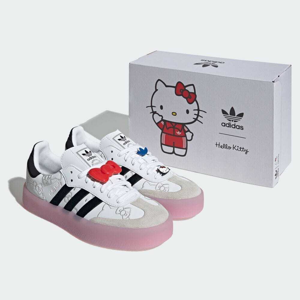 hello⭐︎ EU37/24cm Size 8.5 - adidas Hello Kitty x Sambae White Black Clear