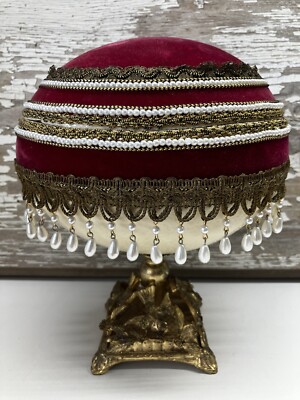 Real Beautiful Hand Decorated Large Egg On Pedestal Of Birds Jewelry Box