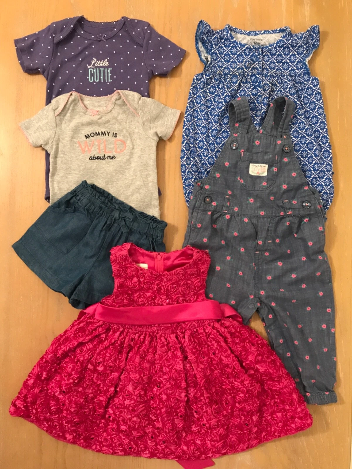 Carter's & Others Infant Girls Summer Clothing Lot of 6 Size 12 Months