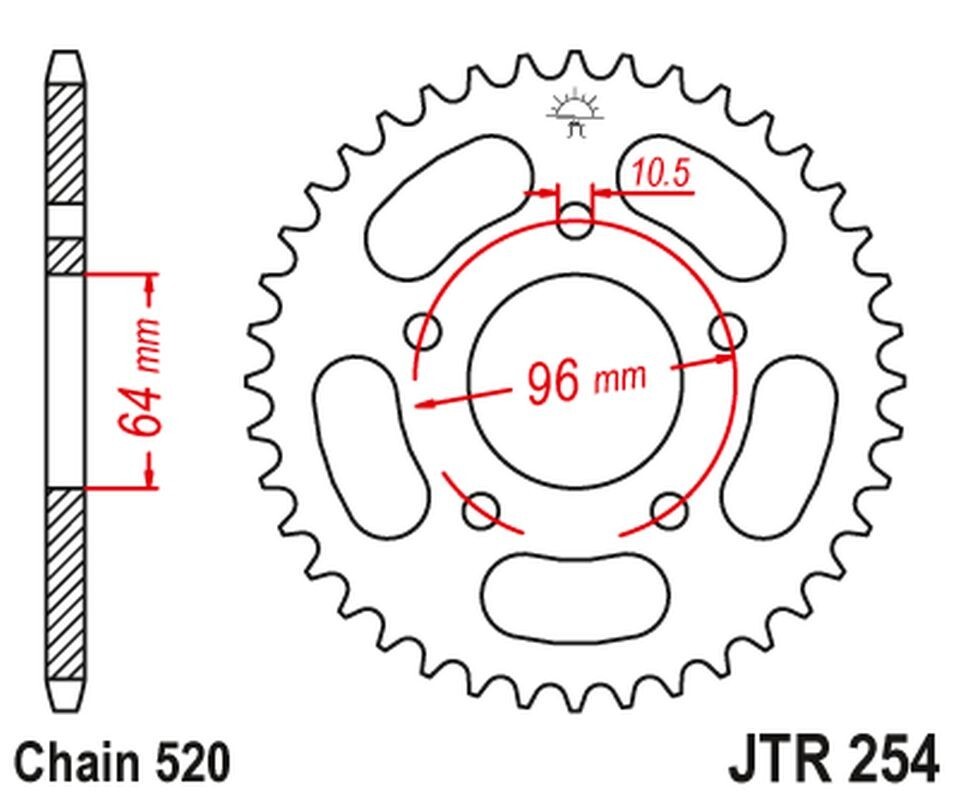 Pignon arrière JT 254 50 usinage de précision pour Honda CBF 250 2005 chaîne 520 robuste