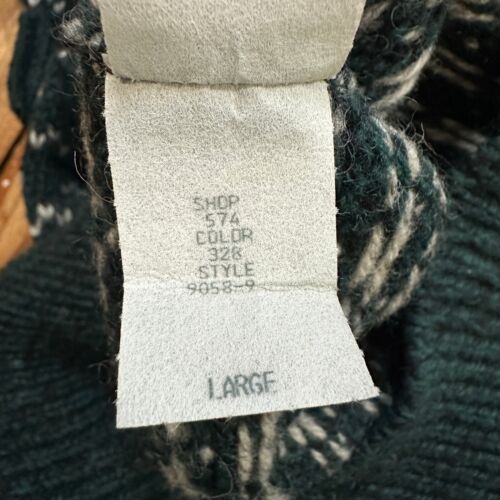 Vintage American Eagle Sweater Mens L Wool Blend MADE IN USA Birdseye Fisherman - Picture 8 of 9