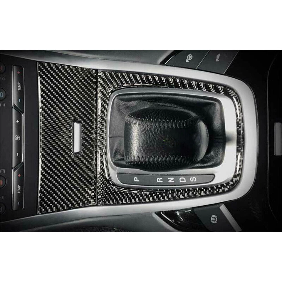 Console central de fibra de carbono vinil quadro de câmbio 2 peças para Ford Edge 2015-2018 - Imagem 3 de 4