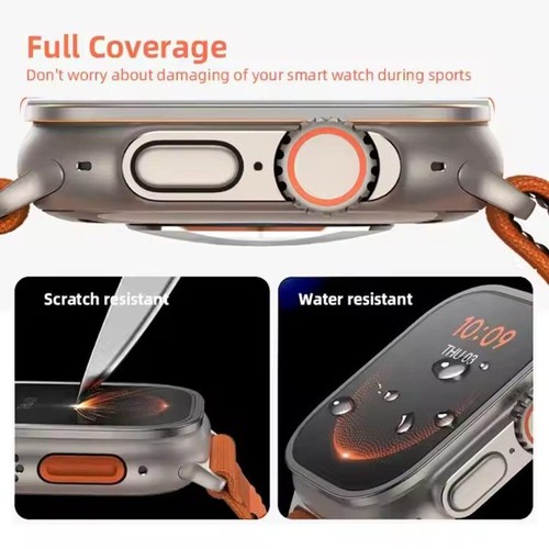 2x Schutzfolie für Apple Watch 4, 5, 7, 8, 9, 10 + Anbringhilfe - 第 11/13 張圖片