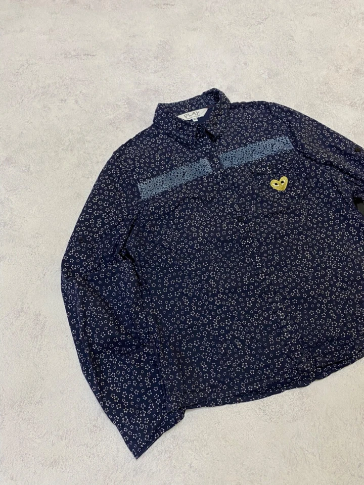 Camisa Play Comme Des Garcons Mujer Azul Floral Manga Larga Talla XL Foto 2 de 4
