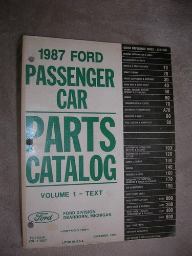 1987 ford car parts catalog - Picture 2 of 2