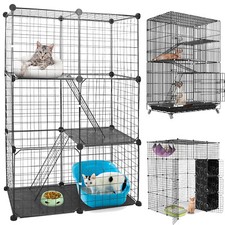 4 Style Cat Cage Indoor Cat Enclosures Metal Playpen Kennel Large Exercise Place