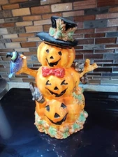 Noble Excellence Jack O Lantern Halloween Figure Ceramic Pumpkin 11.5"t