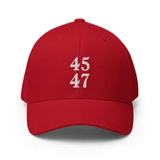 45 47 Trump Hat for Men Women, Flex Fit Trump Baseball Cap Patriotic Flag Hat
