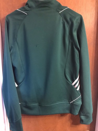 Adidas Climalite Youth Athletic Zip Up Fleece Jacket Green Soccer Activewear - Picture 5 of 6